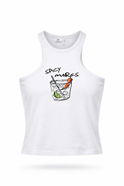 Miss Poem Γυναικείο μπλουζάκι με λευκό εμπριμέ σχέδιο και λαιμόκοψη halter