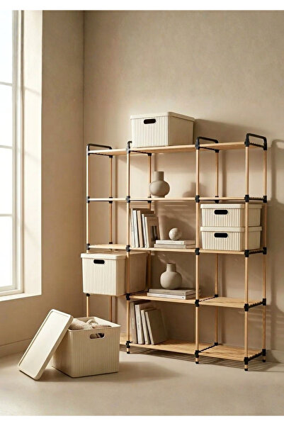 HOMİNG Çok Amaçlı Ahşap Raflı Organizer Kitaplık 242678