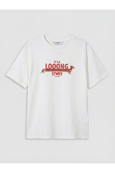 LC Waikiki Vizyon New Season Crew Neck Printed Girls' T-Shirt