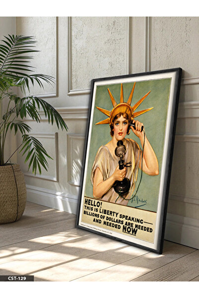 Evinemoda Εικονογράφηση Μνημείου Ελευθερίας Μονοκόμματος Πίνακας με Μαύρο Ξύλ...