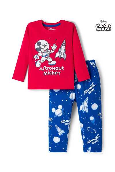 Babyhug Disney Single Jersey Knit Full Sleeves Night Suit With Mickey Mouse G...