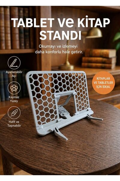 Hobbi Tasarım Βάση για ανάγνωση βιβλίων και tablet σε γκρι χρώμα + δώρο σελιδ...