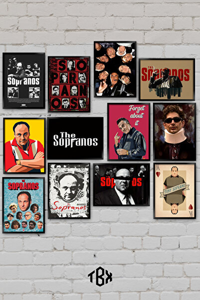 tablomaxtbx 12 Parça The Sopranos Tony Soprano Mafya Suç Dram Kült Dizi Dekor...