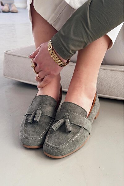 I Love Shoes Olena Γυναικείο Loafer Χακί Σουέντ