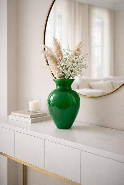 ANGDESİGN Γυάλινο Βάζο DEFNE 25 εκ. ••ΠΙΡΟΥΧΟ ΒΑΦΗΜΕΝΟ 6Y24007 •• Διακοσμητικ...