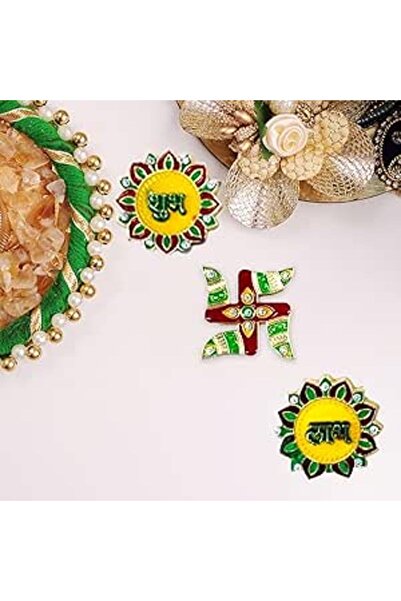 GINI Shubh Labh Sticker Satya and Flowers Design Pack of 3