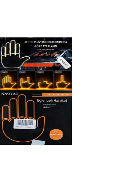 teknonisa Uzaktan Kumandalı El Orta Parmak Led Araba Içi Led 3 Farklı Mod