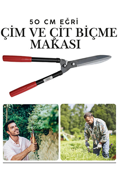 KAYRA LEATHER CRAFT 50 cm Eğri Çim Budama Makası Plastik Saplı Metal Bıçaklı ...