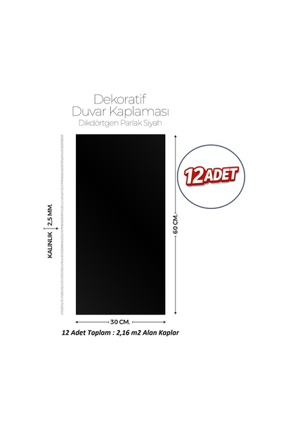 Brano 30X60 cm Kendinden Yapışkanlı Duvar,banyo,tezgah Arası Kaplama Parlak S...
