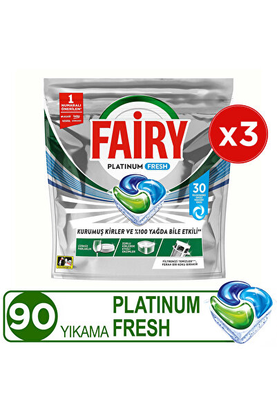 Fairy Platinum Fresh Bulaşık Makinesi Kapsülü 30 Yıkama x3