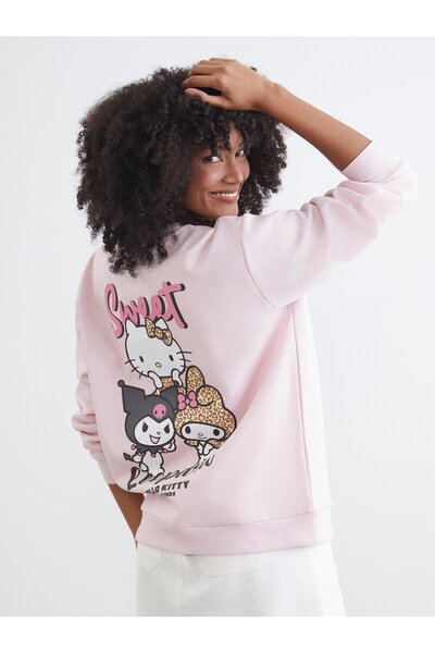 LC Waikiki Γυναικείο χοντρό φούτερ με στάμπα Hello Kitty