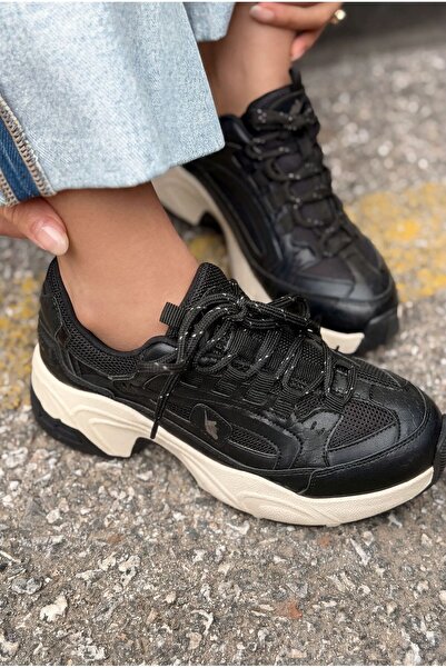 I Love Shoes Γυναικεία αθλητικά παπούτσια Norser Μαύρα από γνήσιο δέρμα