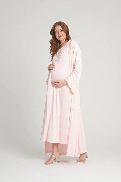 Rimel Homewear طقم ملابس نوم قطنية للحوامل مع جيب مخفي للرضاعة - طقم من قطعتي...