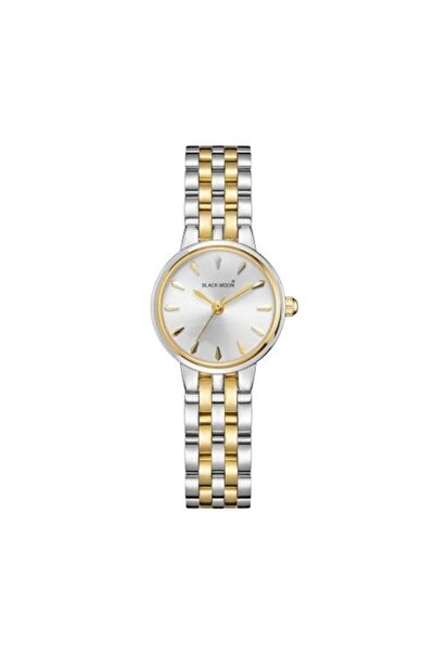 Black Moon Women's Watch with Steel Strap in Gold and Silver