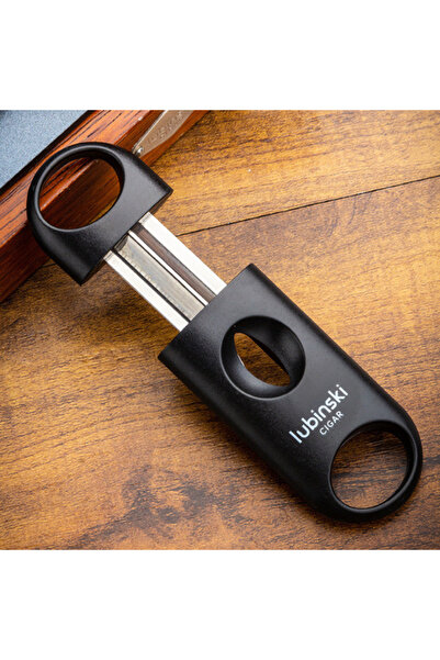 Lubinski Cigar V-Cut Cigar Cutter Cut Depth Cigar Cutter – Black