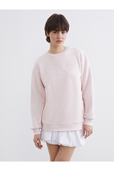 LC Waikiki Γυναικείο χοντρό φούτερ oversize με στάμπα Μίκυ Μάους