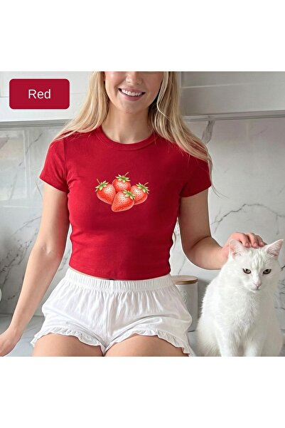 ZAVIXO Γυναικείο Βασικό Κοντό Μπλουζάκι με Εφαρμοστό Ελαστικό Ύφασμα, Μοντέρν...