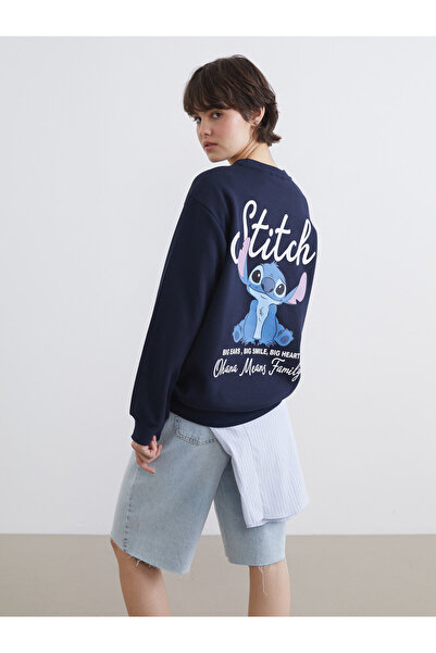 LC Waikiki Hanorac gros de damă, supradimensionat, cu imprimeu Stitch