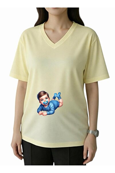DM DOLCE MORE Tricou supradimensionat pentru bărbat, cu imprimeu, decolteu în...