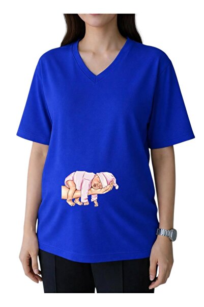 DM DOLCE MORE ELDE ΡΟΖ ΜΠΛΟΥΖΑΚΙ ΕΓΚΥΜΟΝΩΝ ΜΕ ΣΤΑΜΠΑ ΜΩΡΟΥ ΚΑΙ V-ΛΑΙΜΑΡΙΑ, OV...