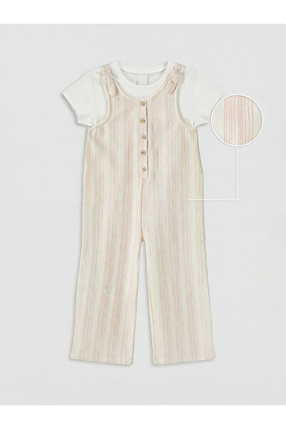 LC Waikiki Sparkling Choices Striped Girls' Salopet and T-Shirt from Shining ...