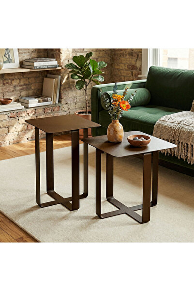 Artepera Frame 2'li Set Metal Sehpa, Dekoratif Yan Sehpa, Modern Tasarım