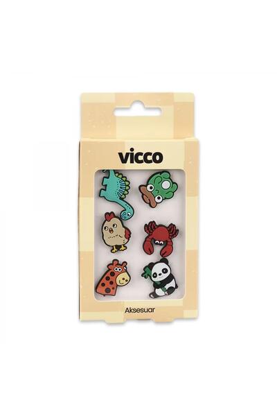 Vicco Jibbitz 996.A26Y001 Charms 6 Pack Çok Renkli Unisex Trend