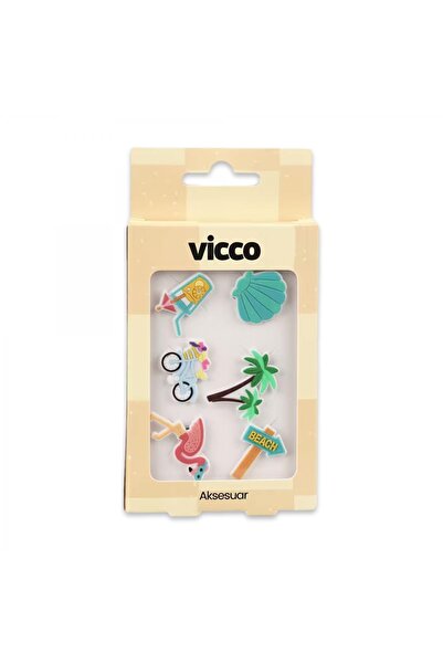 Vicco Jibbitz 996.A26Y001 Charms 6 Pack Çok Renkli Unisex Trend