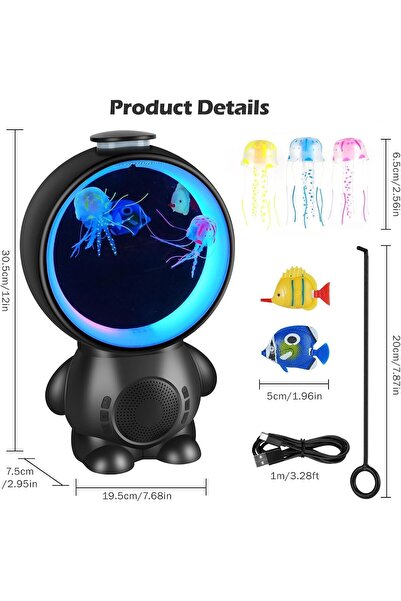 Generic SMART Jellyfish Aquarium Lamp, Colourful Jellyfish Lamp with Bluetoot...