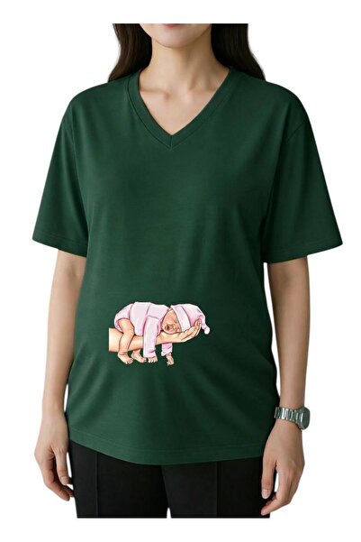 DM DOLCE MORE ELDE ΡΟΖ ΜΠΛΟΥΖΑΚΙ ΕΓΚΥΜΟΝΩΝ ΜΕ ΣΤΑΜΠΑ ΜΩΡΟΥ ΚΑΙ V-ΛΑΙΜΑΡΙΑ, OV...