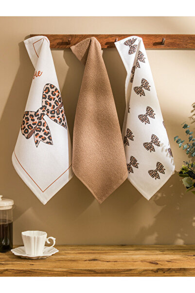 LC Waikiki Alita City Bow Printed Tea Towel with Difference in Color 3-Piece ...