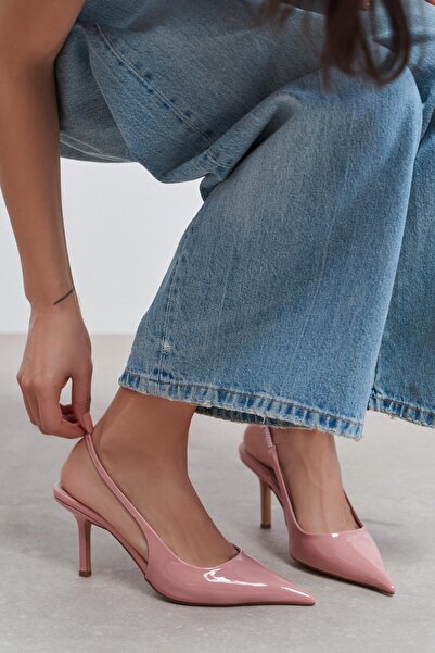 NİŞANTAŞI SHOES Γυναικεία παπούτσια με τακούνι Parla Salmon από λουστρίνι με ...