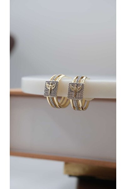 Jerie Gold Melek Tasarım Çivi Halka Küpe