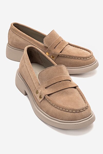 Zeynep Sıradağlı Γυναικεία Loafer από γνήσιο δέρμα Alitzel, βιζόν σουέντ