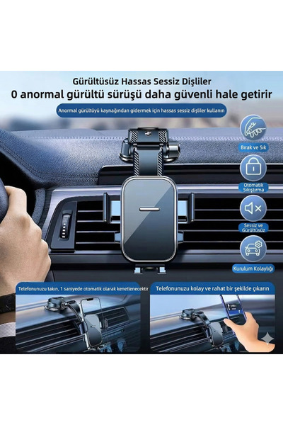Deppo Trend Araç içi Telefon Tutucu Görüşü Engellemeyen Vantuzlu 360 Dönebilen Sarsıntılara Dayanklı Güçlü Tutuş