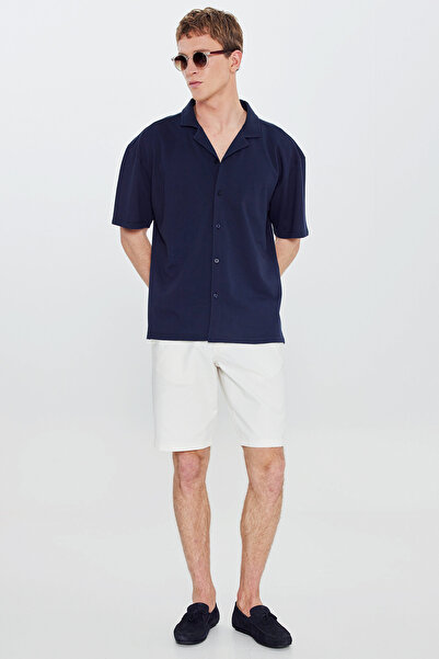 AC&Co / Altınyıldız Classics Ανδρικό πλεκτό πουκάμισο σε μπλε ναυτικό χρώμα, ...