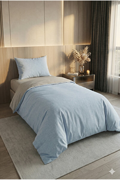 Miabella Home Σετ Μονό Βαμβακερό Παπλωματοθήκη με Ελαστικό Σεντόνι