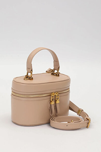 Lale Butik حقيبة ليفيدور الجلدية الفاخرة ذات الحزام الجلدي الناعم 930308 بيج