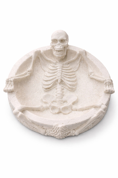 PARTİPORT Scrumieră cu schelet 14 cm Scrumieră decorativă cu craniu tematică de Halloween