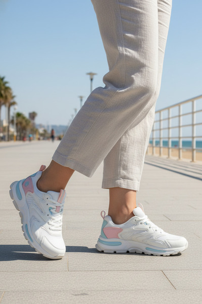 lumberjack NL-9843 Off-White Γυναικεία Άνετα Καθημερινά Αθλητικά Παπούτσια