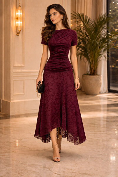 MIRENNA طقم نسائي مطبوع عليه نقشات فلوك، مكون من توب من التول مع بطانة داخلية...