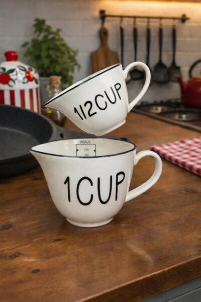 ACAR Leroy 2-Pack Porcelain Measuring Cup 250-500 ml Tkebt White