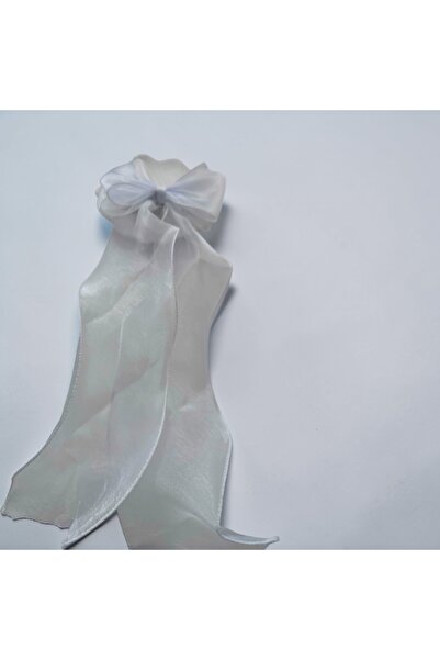 ALS Tasarım Dünyası Λευκό Χρώμα Διαφανές Μοντέλο Κλιπ Μαλλιών με Κλιπ και Τελ...