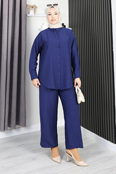 PIOVE Set de damă (bluză și pantaloni) – Combinație de cămașă și pantaloni cu...