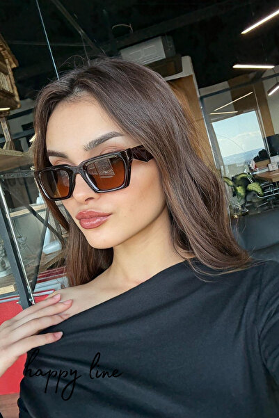 happy line Brown Prad Model Square Sunglasses - with Special Leather Case and...