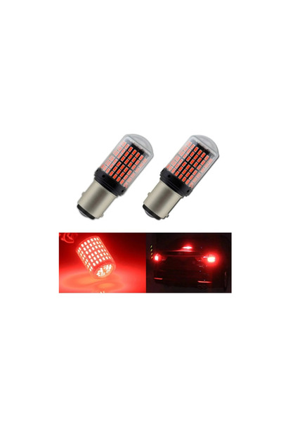 zerzembe Oto Stop Sinyal Geri Vites Ampulü 144 Led 93 Py21w KIRMIZI 2 Adet