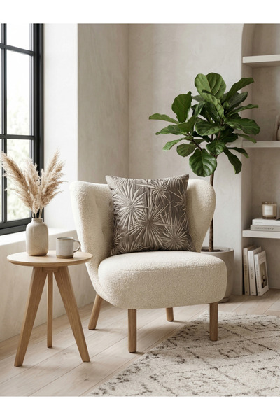 nissahome غطاء وسادة مزدوج الجوانب بنمط Estrella من سلسلة Premium Embossed - بني