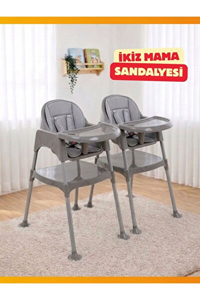 modabebekler İkiz Mama Sandalyesi Çalışma Masalı Çıkarılabilir Tepsili Emniye...