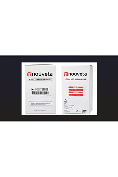 Nouveta قفازات جراحية معقمة من اللاتكس مقاس 7.0