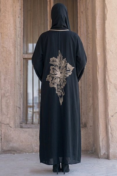 Muchmy Modern Black Abaya With Elegant Sleeve Embroidered Nida Fabric Muslim Women's Fashion Hijab Dress